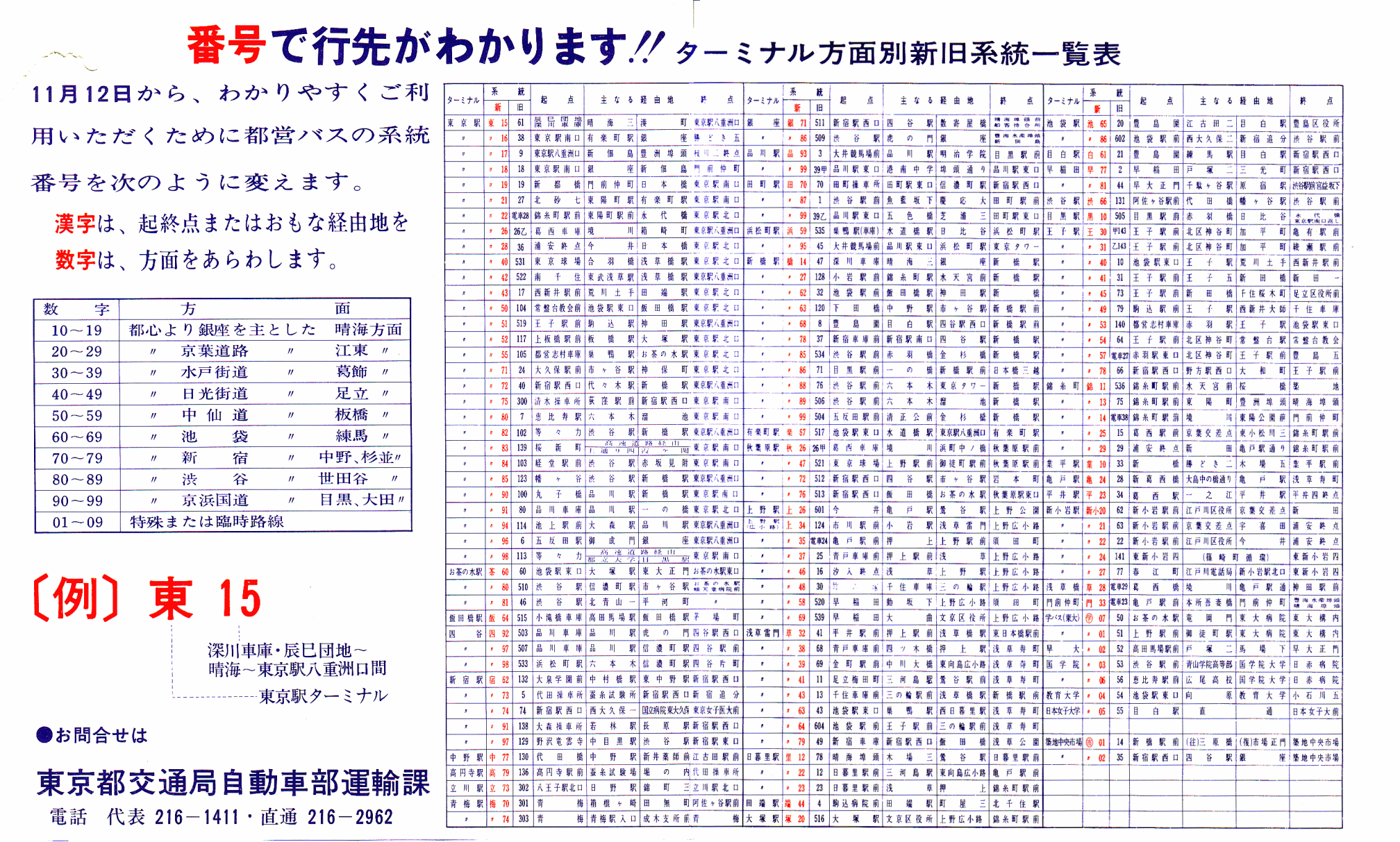旧－新系統番号・早見表(昭和47年) | 都営バス資料館