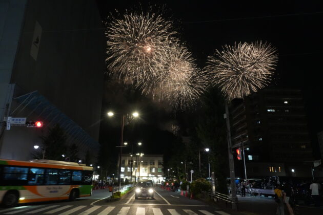 8/2、青梅市納涼花火開催に伴う停留所移設